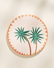 Palm trees illustrated coaster, set of four