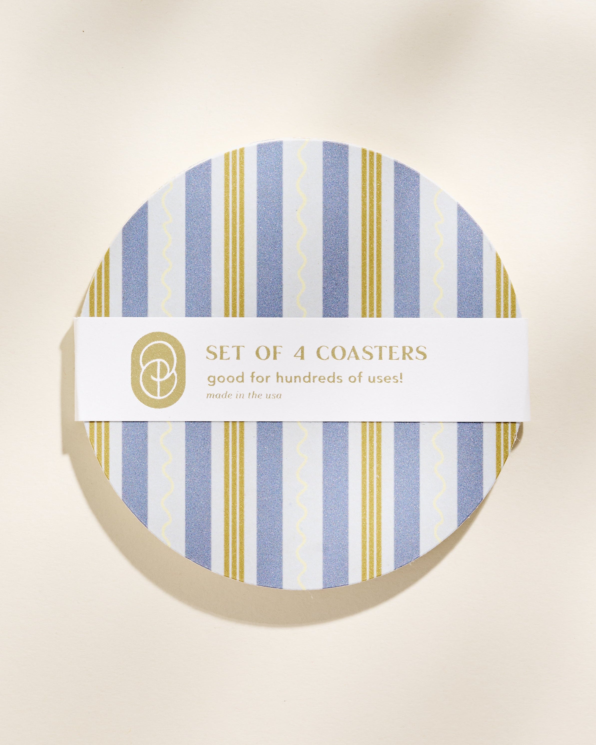 Squiggle stripe coaster, set of four