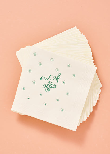 Out of Office Cocktail Paper Beverage Napkin - Set of 20