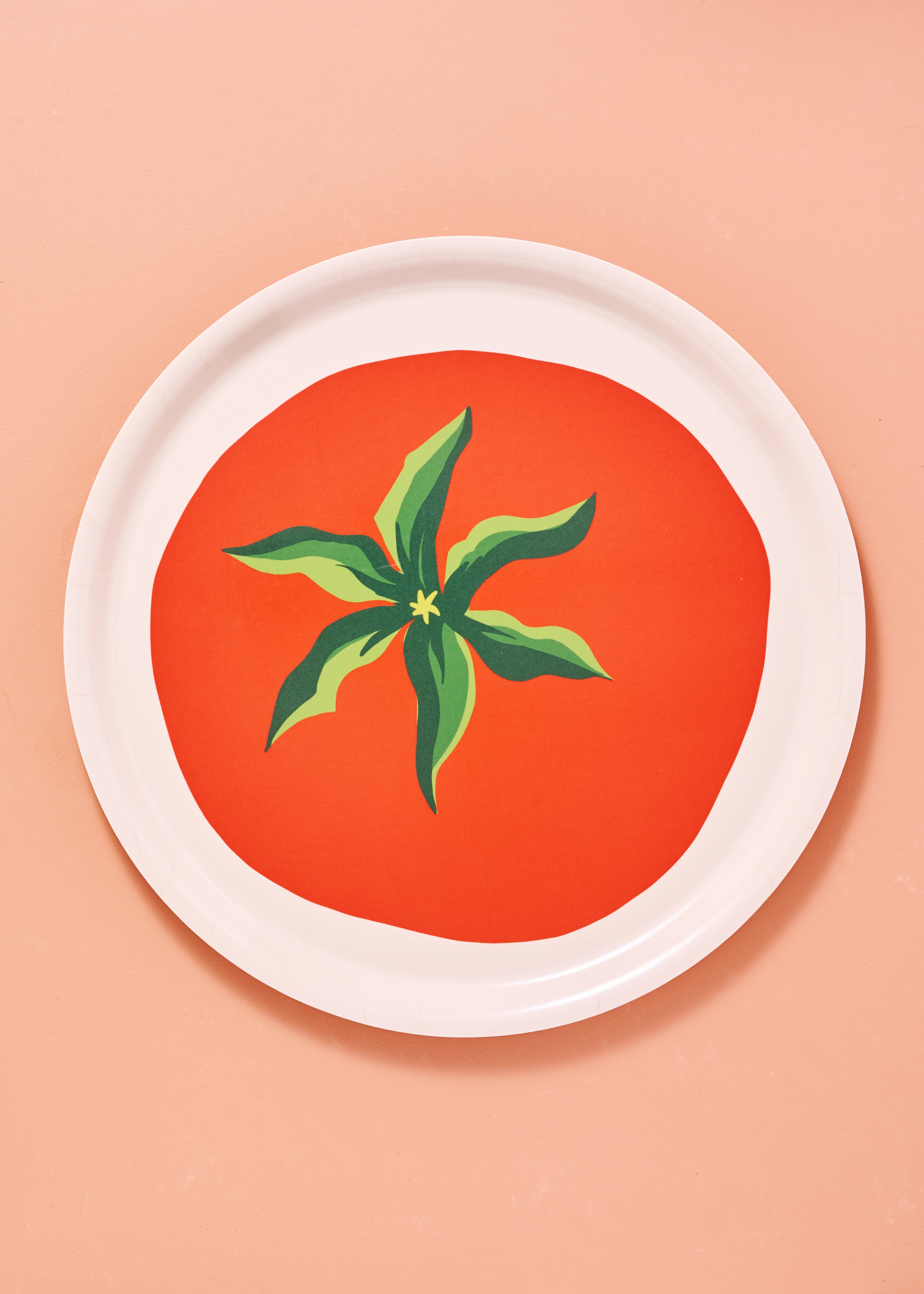 Tomato Bent Birch/Melamine Serving Tray Platter