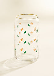 Umbrella Drink Gold Rimmed Soda Can Glass