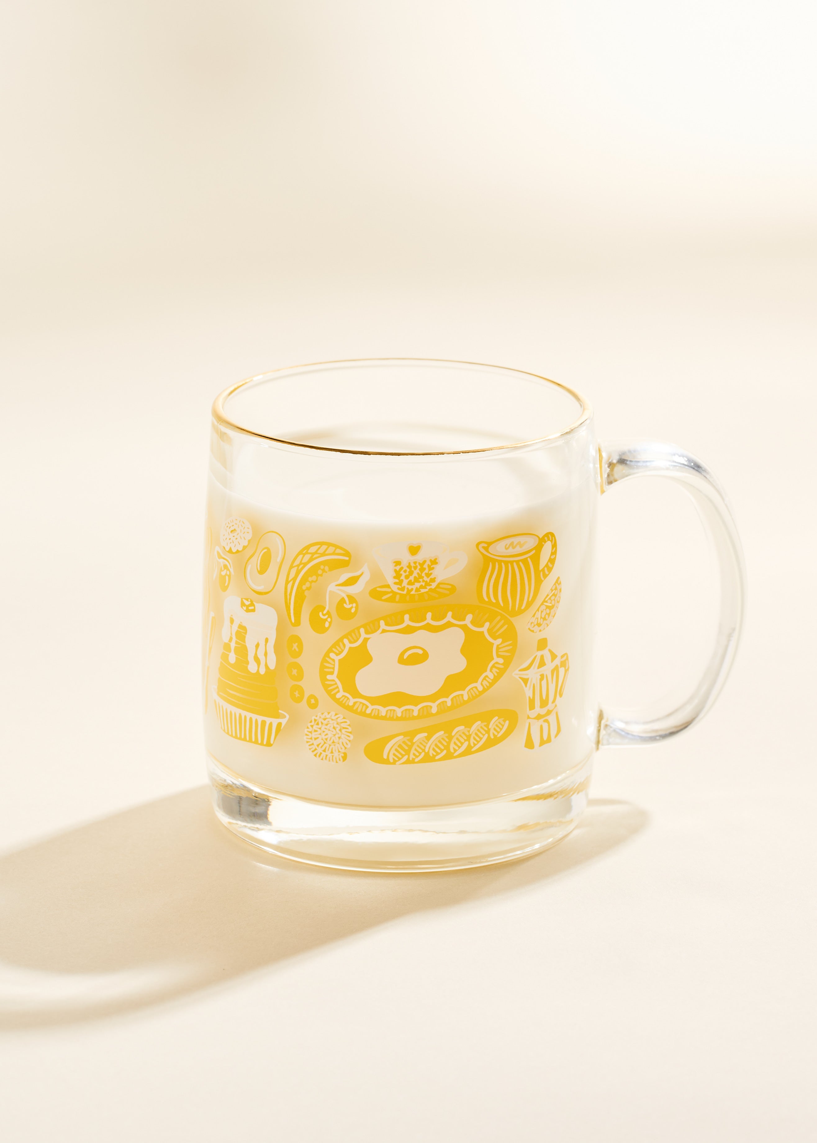 Brunch At Home Illustrated Glass Coffee Mug