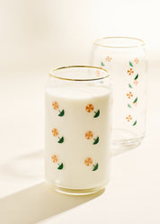 Umbrella Drink Gold Rimmed Soda Can Glass