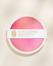 Vaporwave pink gradient coaster, set of four