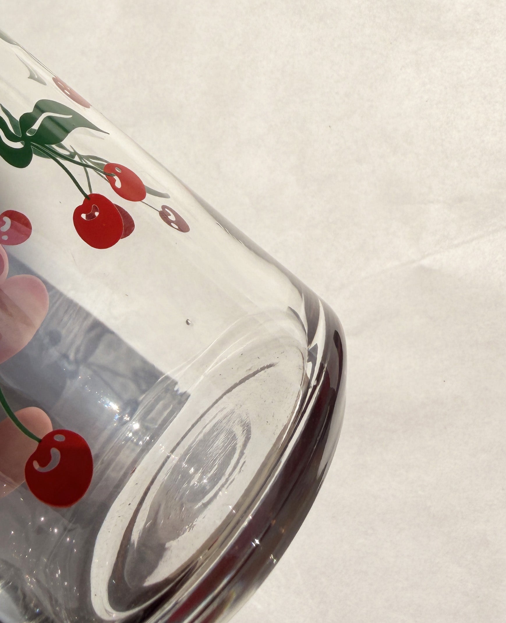 SECONDS Cherry Scatter 16 oz Gold Rimmed Soda Can Glass