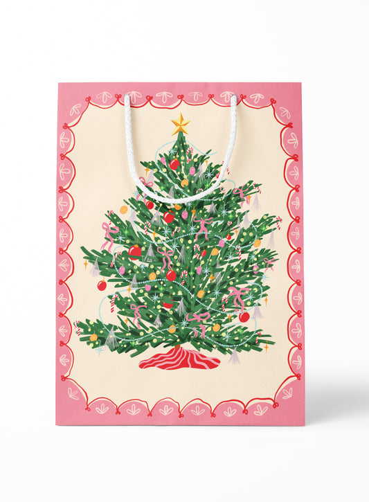Festive Christmas Tree Medium Paper Gift Bag