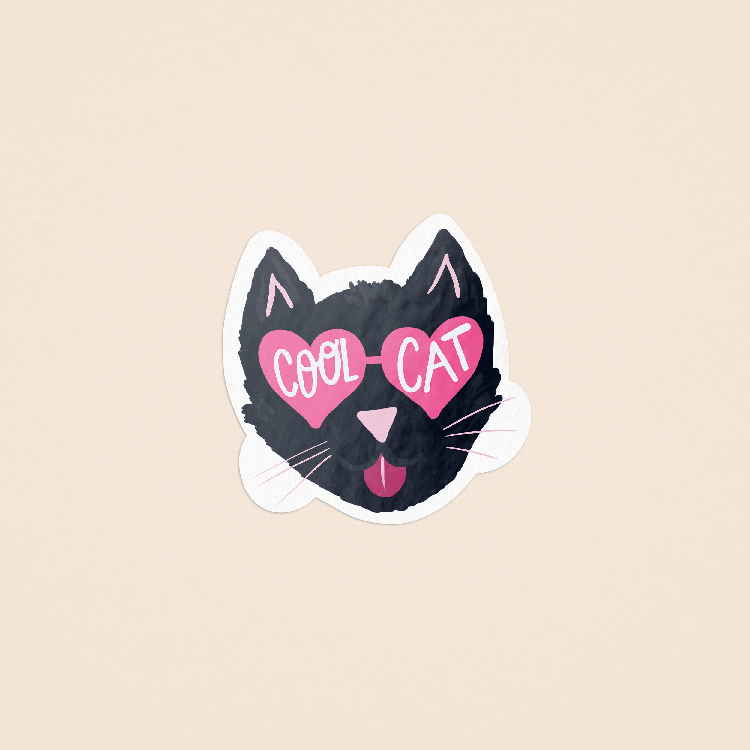 Cool Cat Illustrated Sticker
