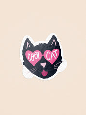 Cool Cat Illustrated Sticker
