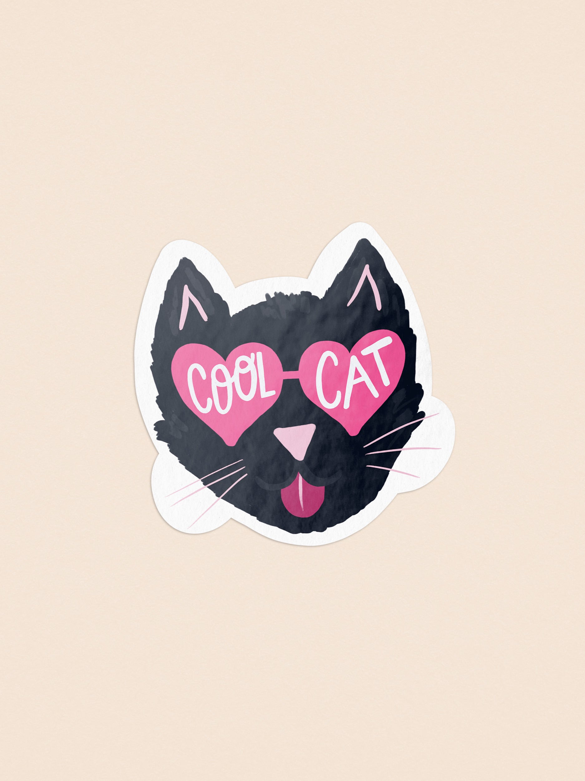 Cool Cat Illustrated Sticker