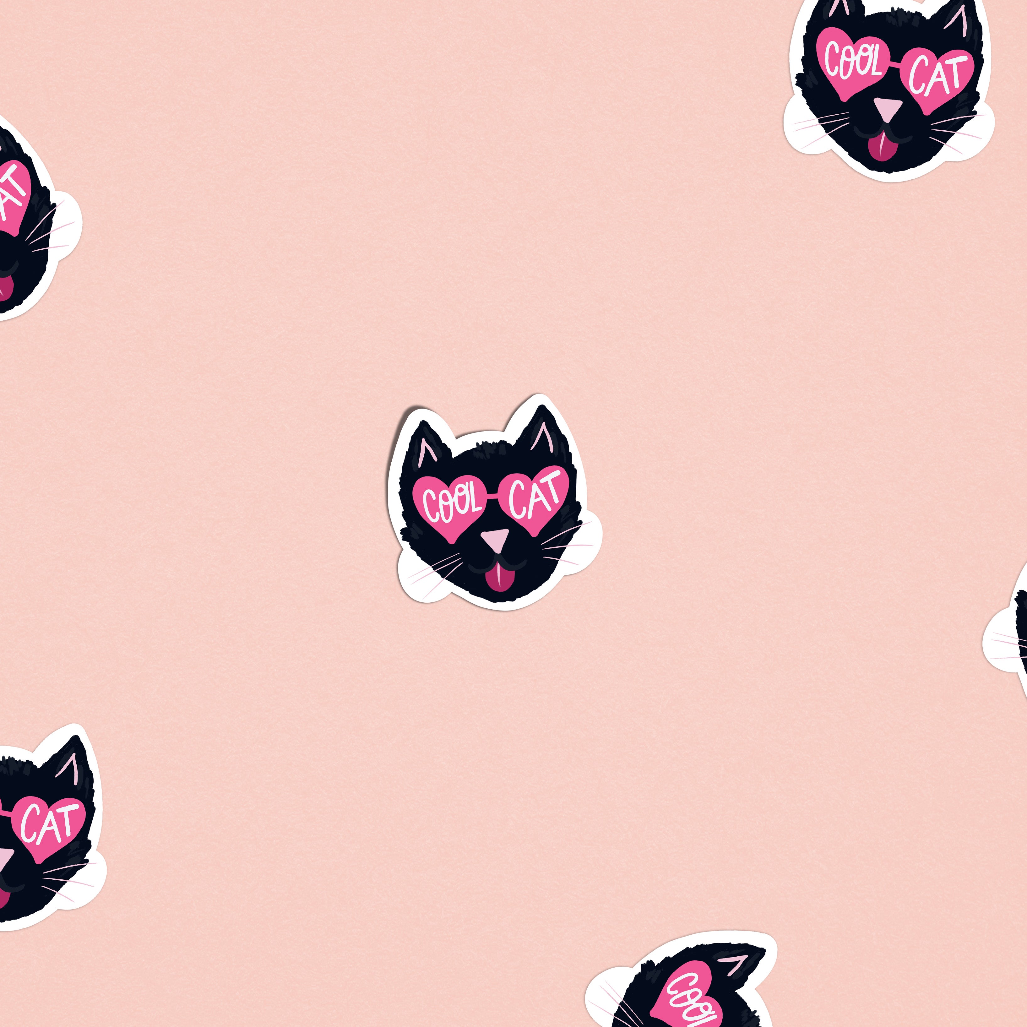 Cool Cat Illustrated Sticker