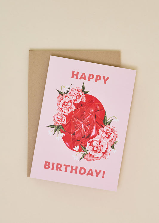 January Birthstone Birthday Card