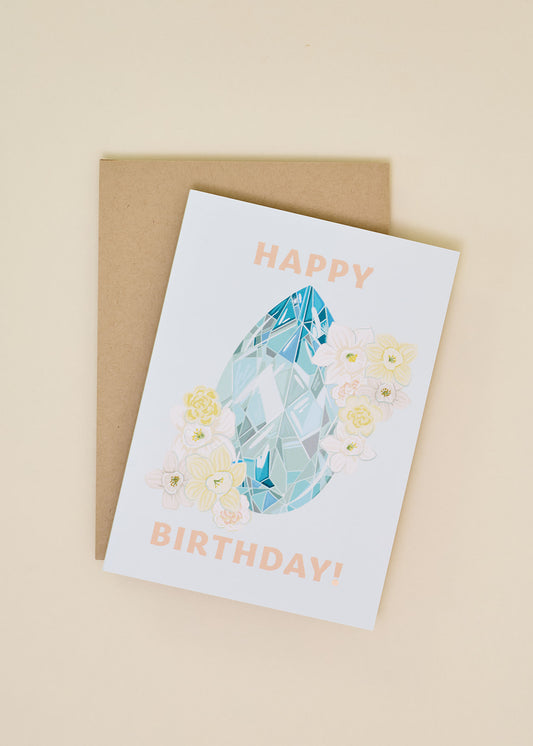 March Birthstone Birthday Card