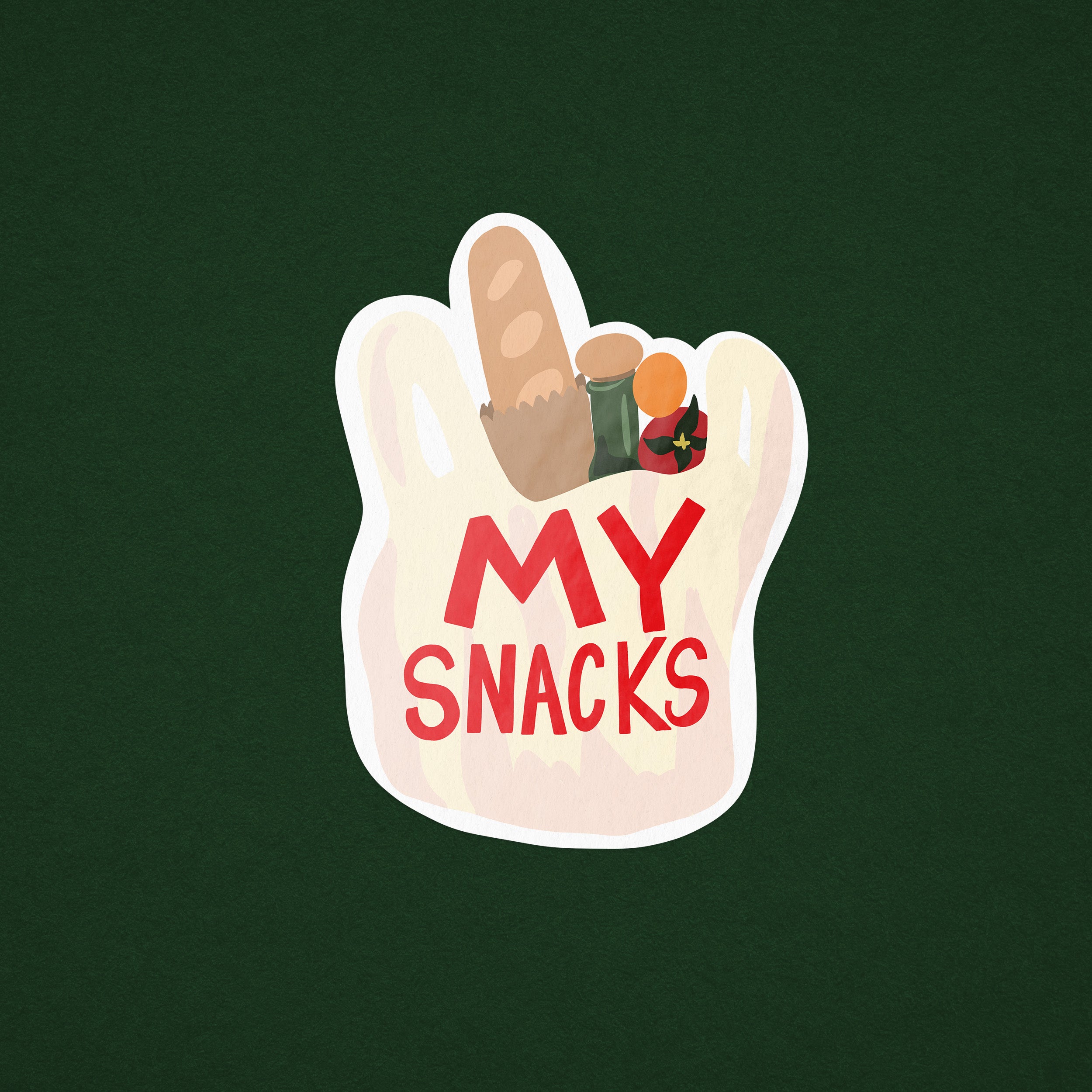 My Snacks Shopping Bag Illustrated Sticker