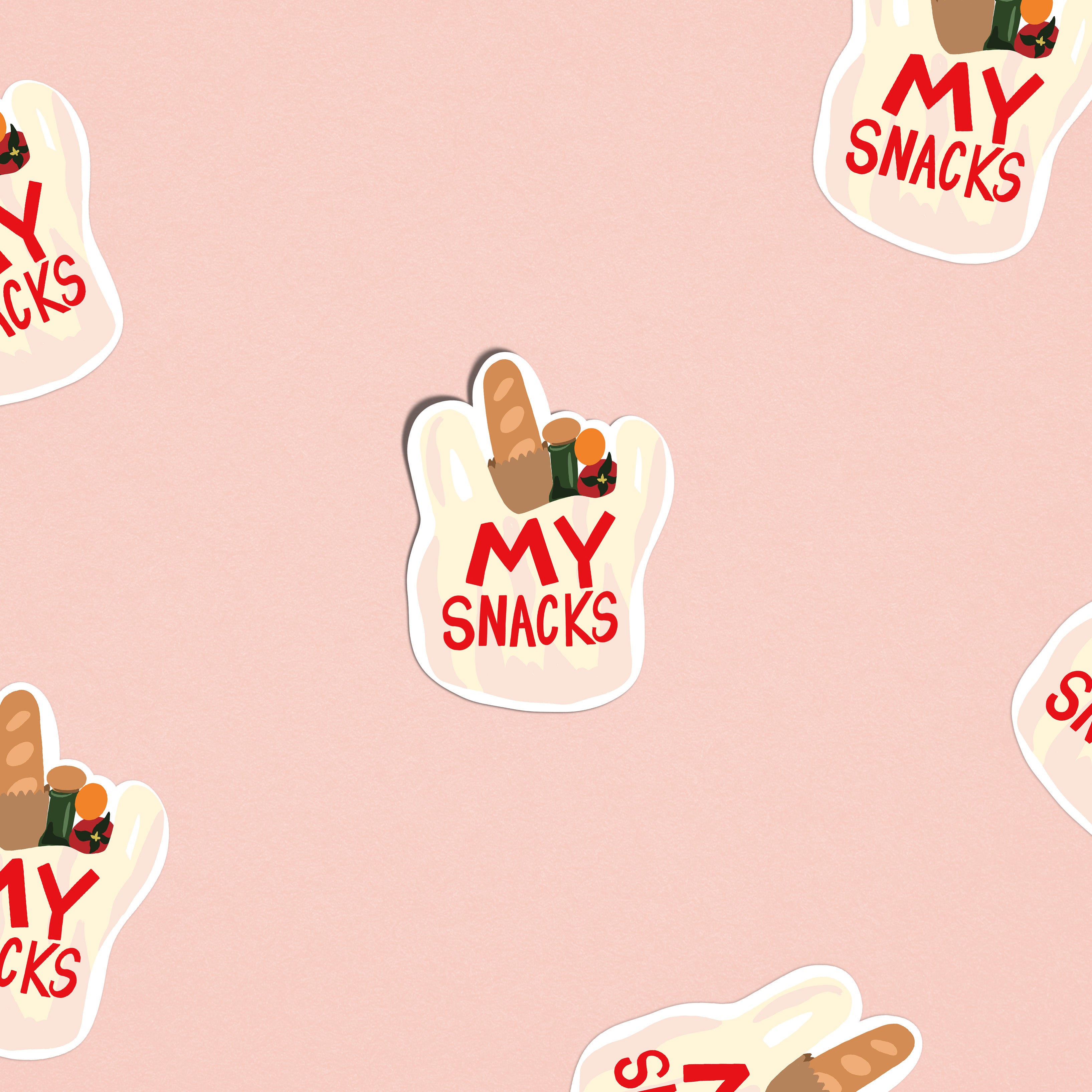 My Snacks Shopping Bag Illustrated Sticker