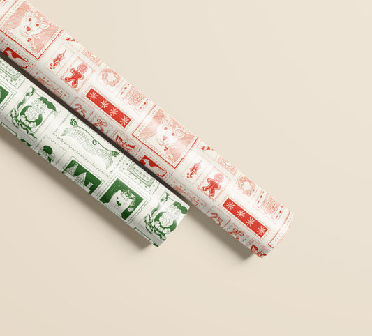 North Pole Post Double Sided Gift Wrap | Set of 3 Sheets