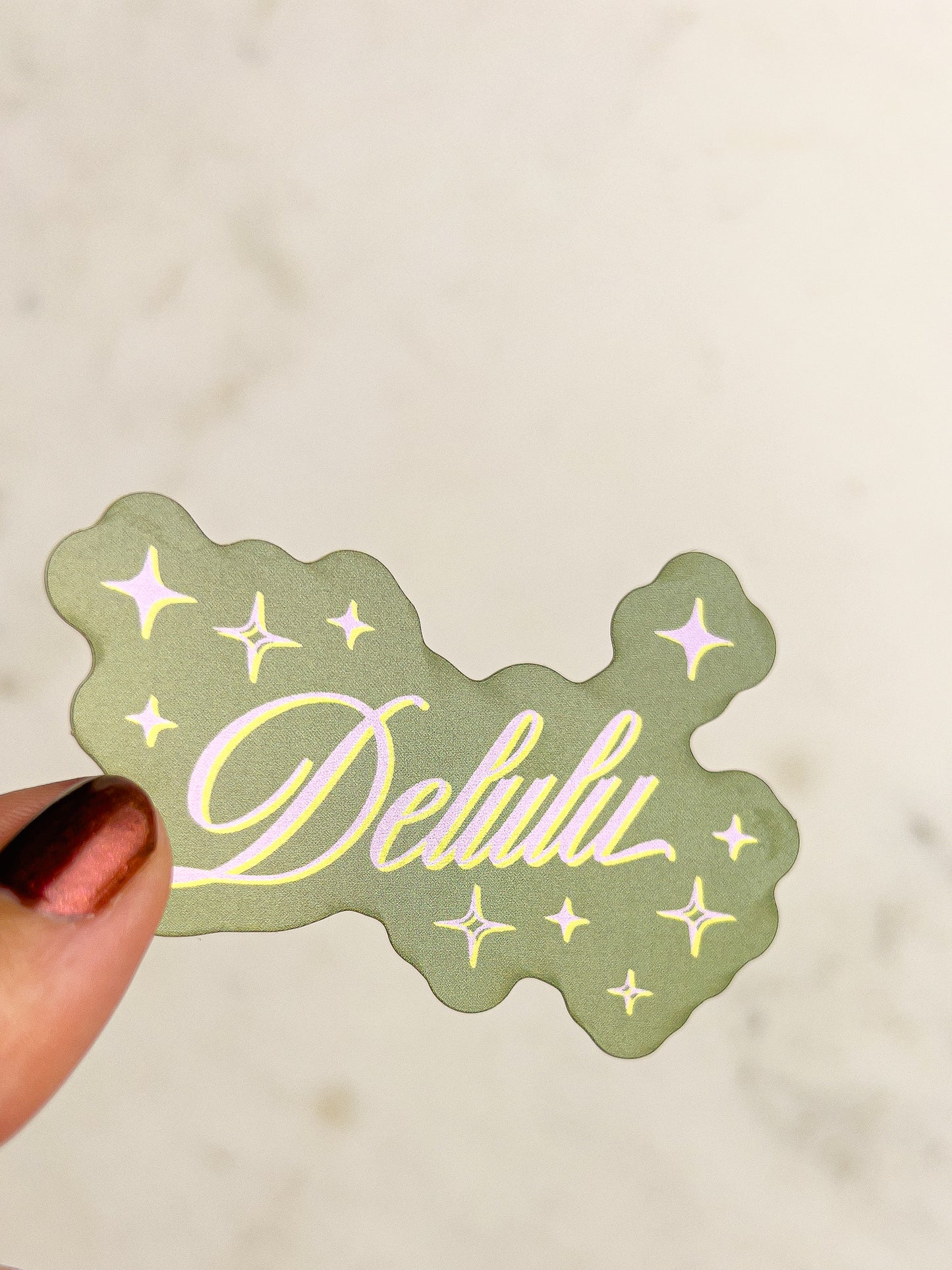 Delulu Holographic Sticker
