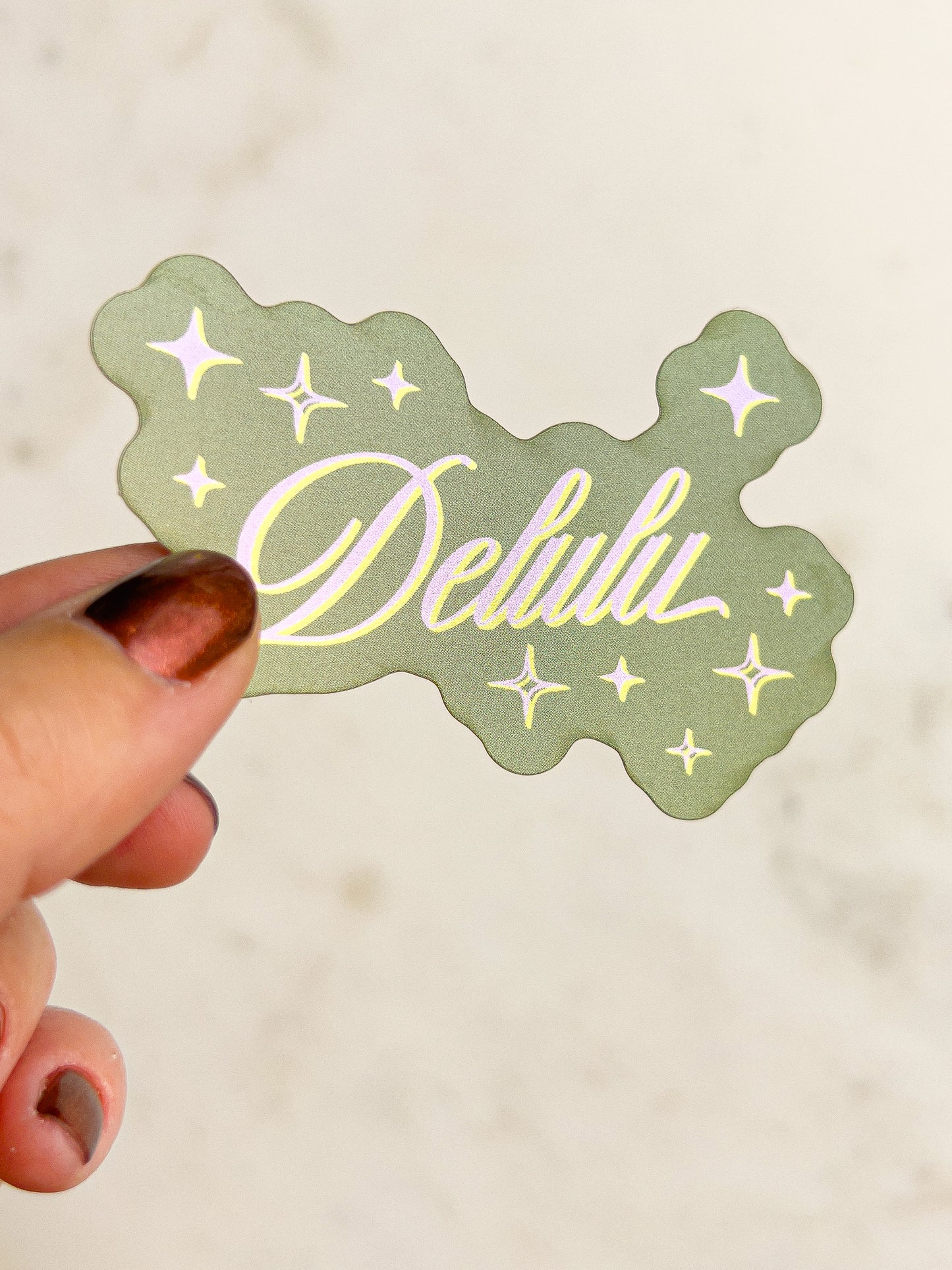 Delulu Holographic Sticker