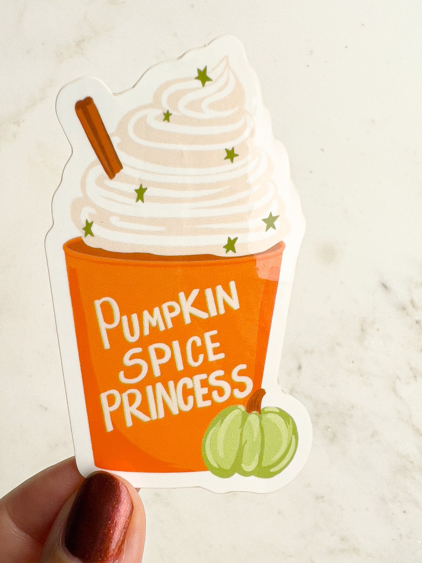 Pumpkin Spice Princess Fall Coffee Sticker