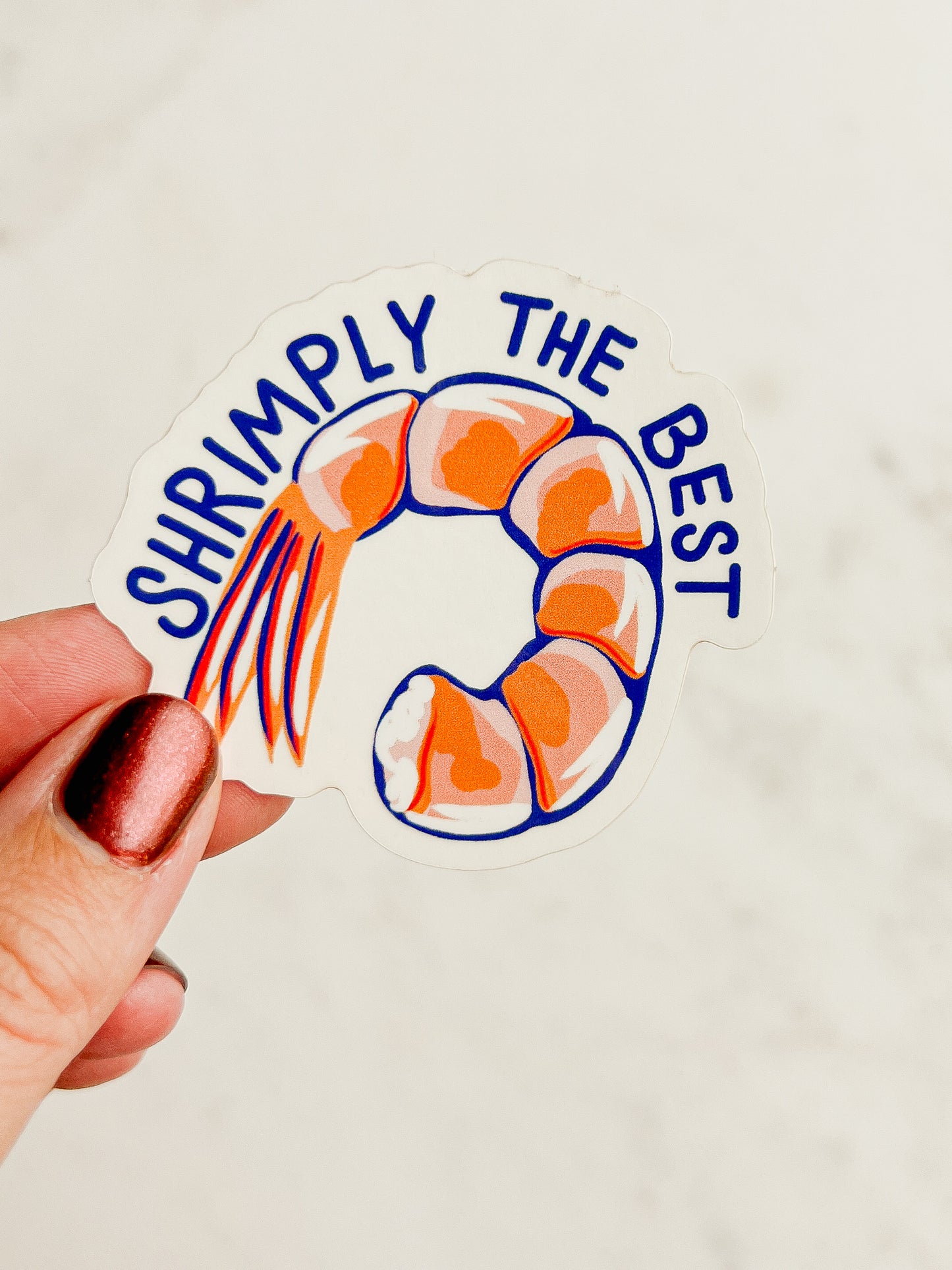 Shrimply The Best Transparent Sticker