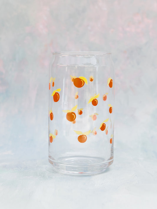 Little Cuties Orange Fruit 16 Oz Soda Can Glass