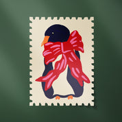 Penguin with a Bow Stamp Sticker