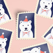 Polar Bear Stamp Sticker