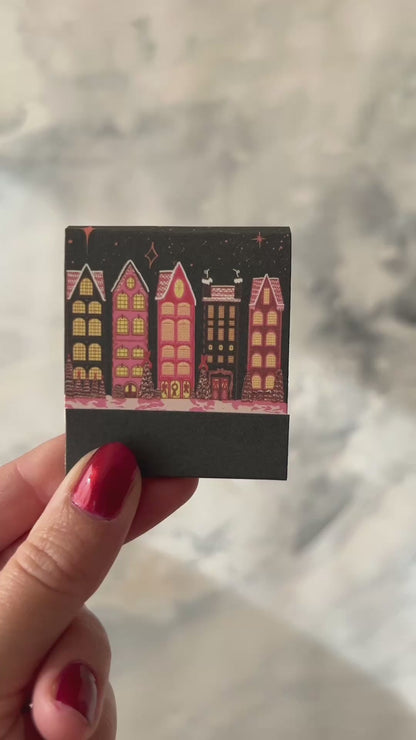 Wintry Village Printed 10 Stem Matchbook