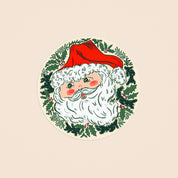 Round Jolly Santa Face Sticker