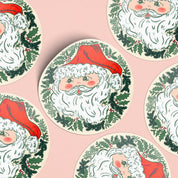Round Jolly Santa Face Sticker