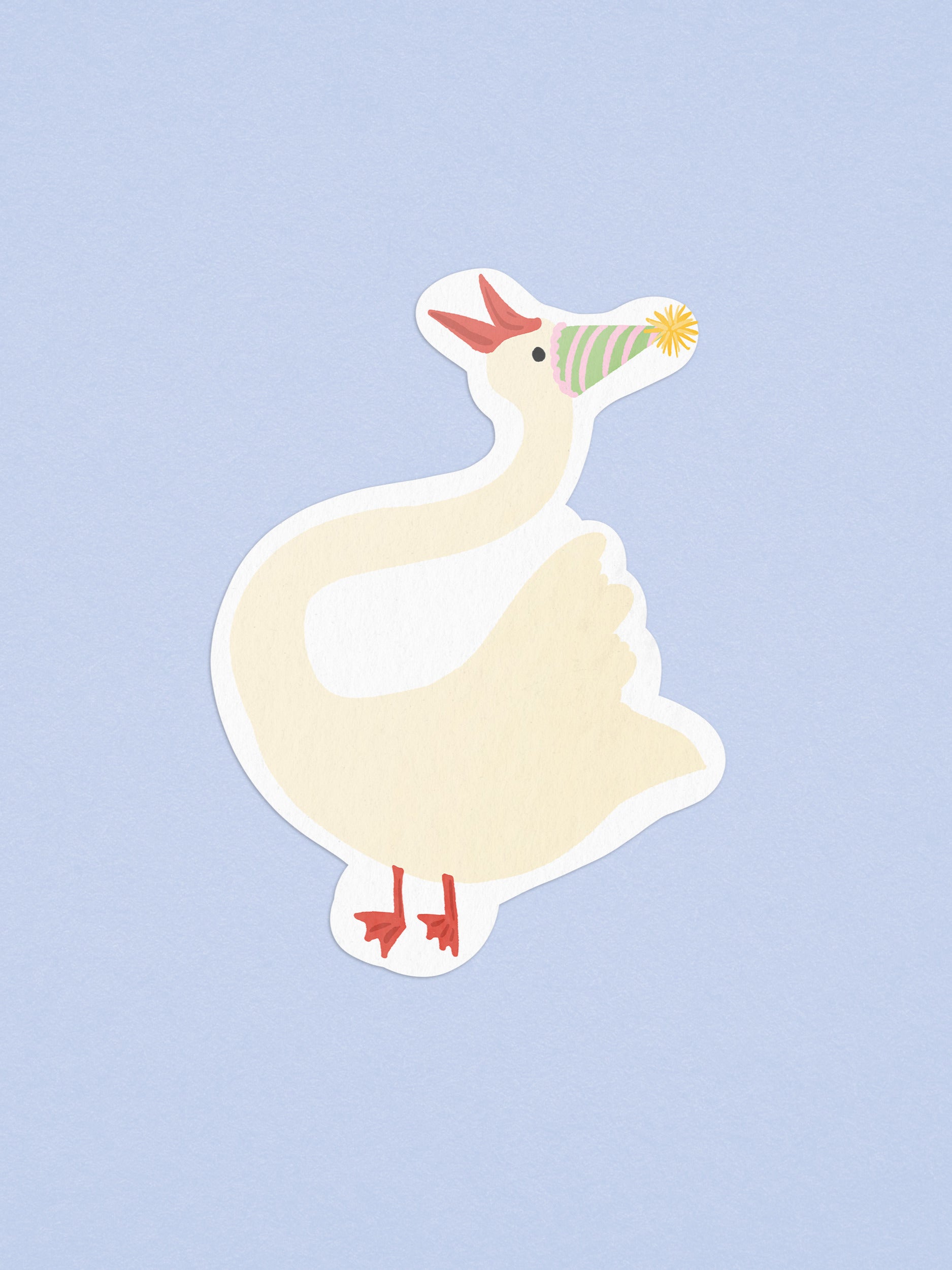 Silly Goose Party Hat Illustrated Sticker