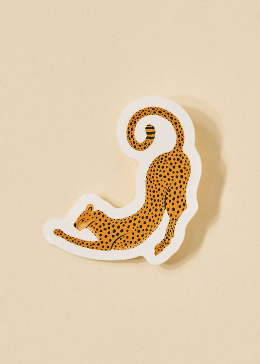 Stretching Cheetah Sticker