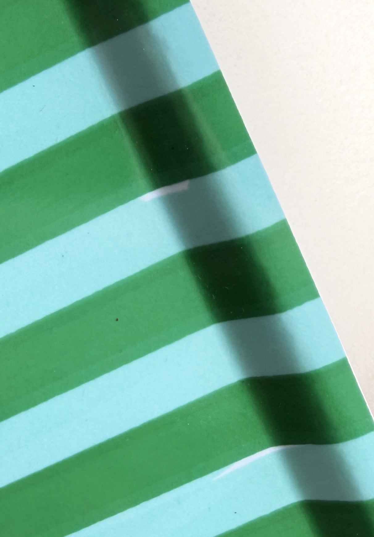 SECONDS Green Stripe Bent Birch/Melamine Serving Tray Platter