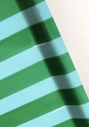 SECONDS Green Stripe Bent Birch/Melamine Serving Tray Platter