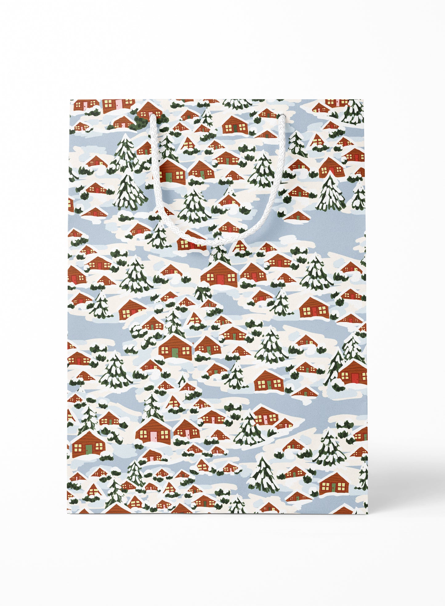 Cozy Alpine Village Medium Paper Gift Bag