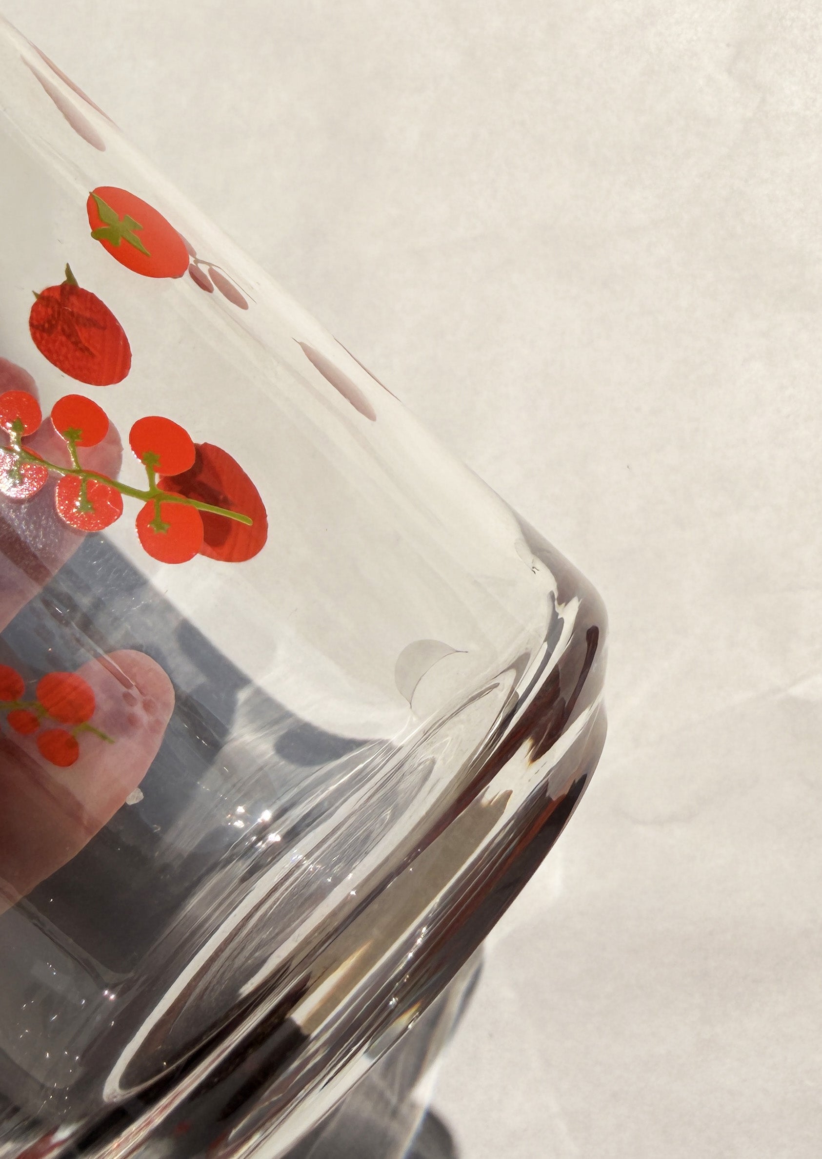 SECONDS Tomato Gold Rimmed Soda Can Glass