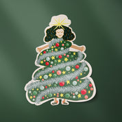 Christmas Tree Lady Sticker