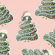 Christmas Tree Lady Sticker