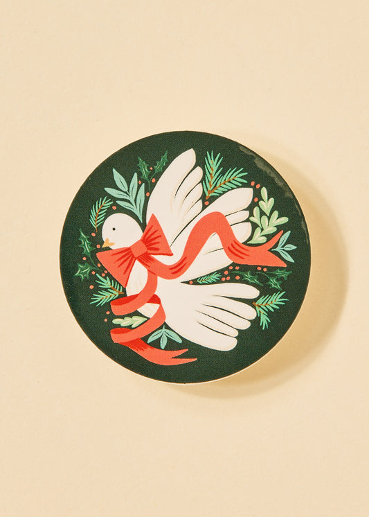 White Dove Round Sticker