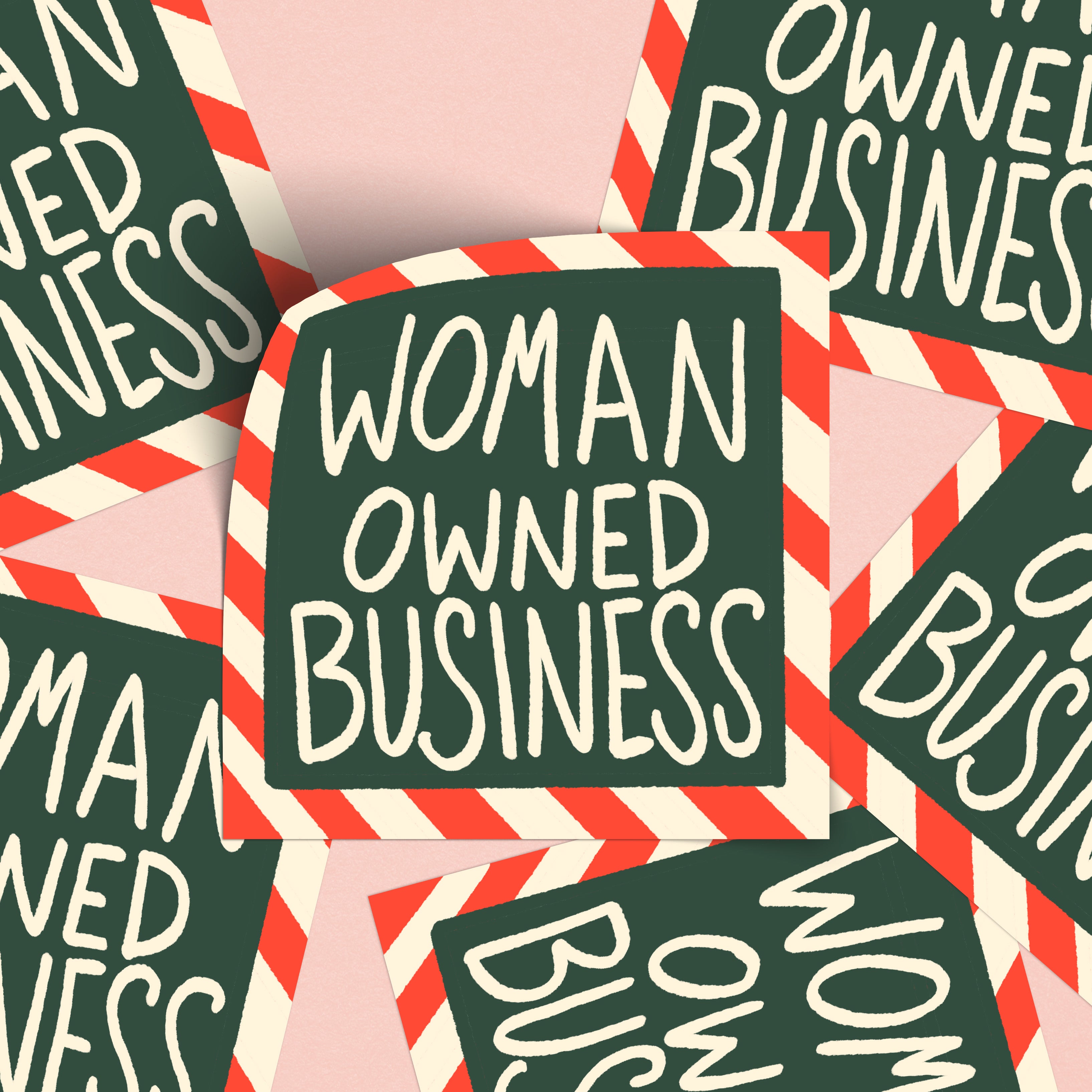 Women Owned Business Square Holiday Sticker