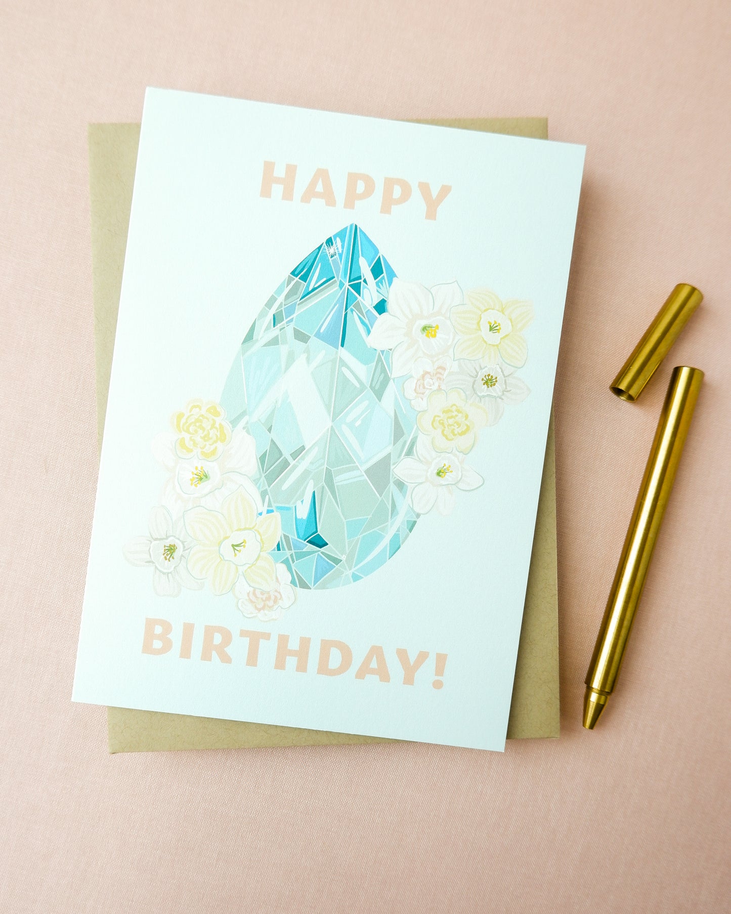 March Birthstone Birthday Card