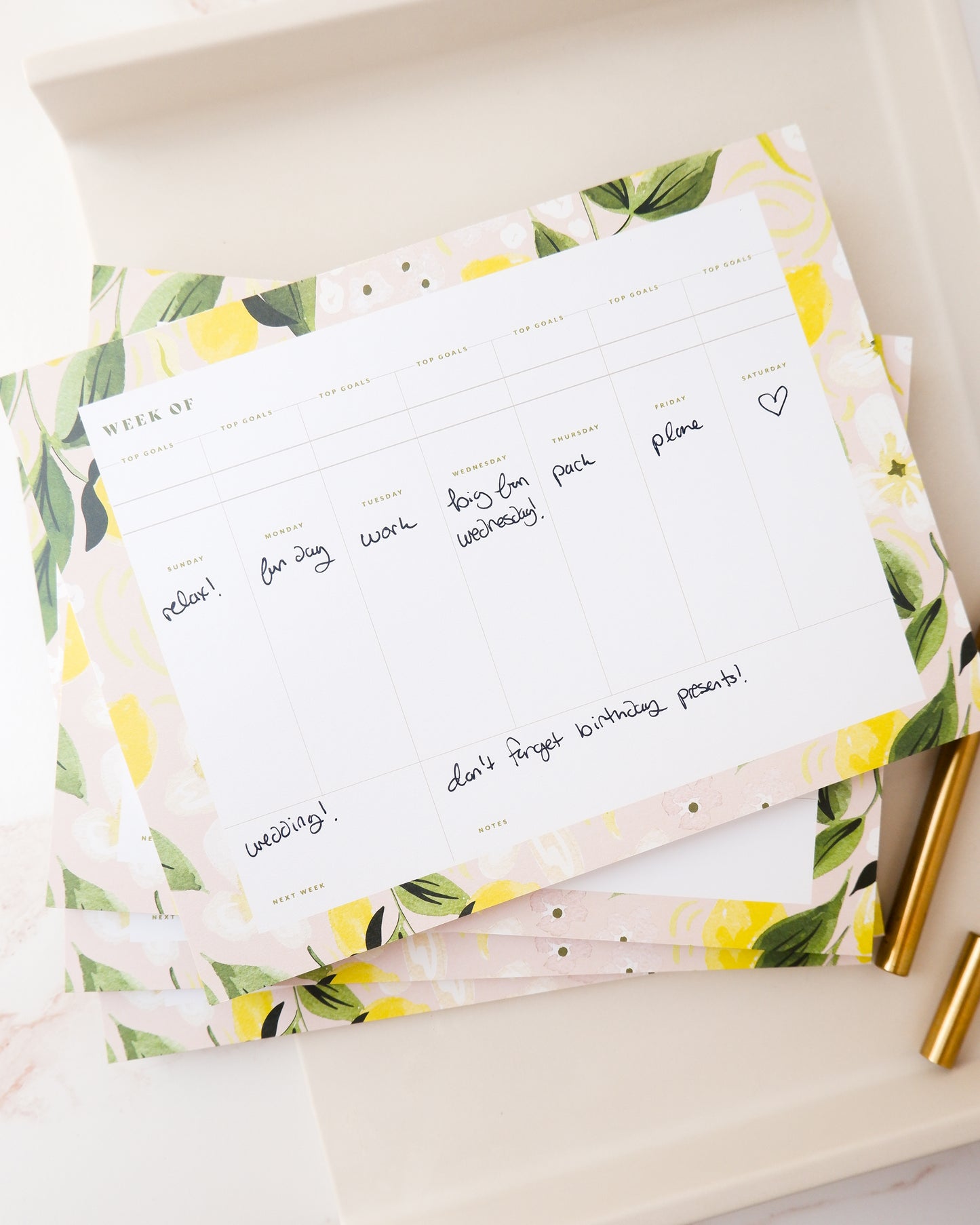 Citron Weekly Planner Notepad