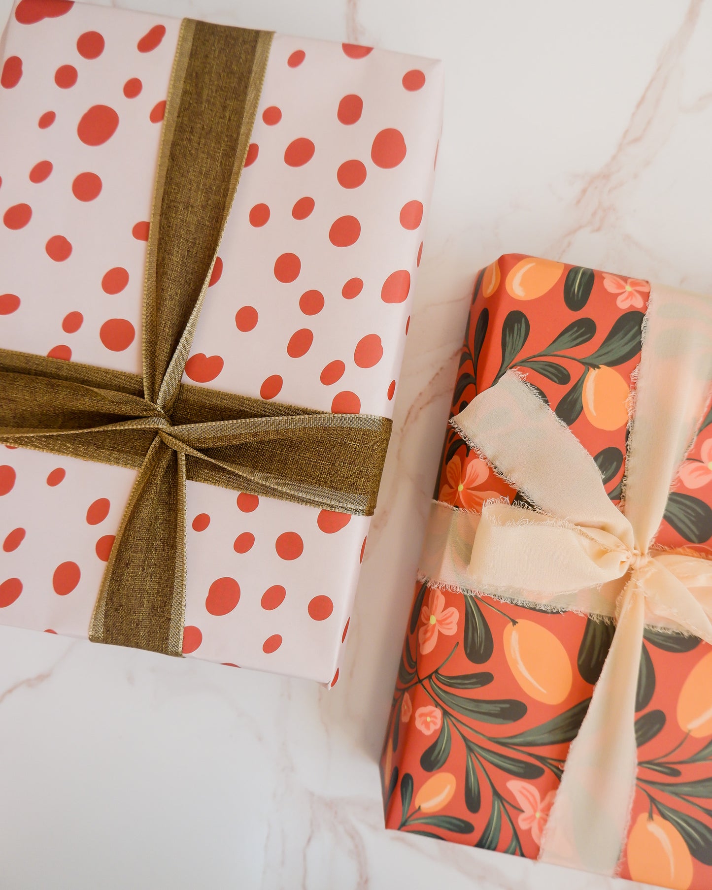 Orange Fruit and Dalmatian Spots Double Sided Gift Wrap | Set of Three Sheets