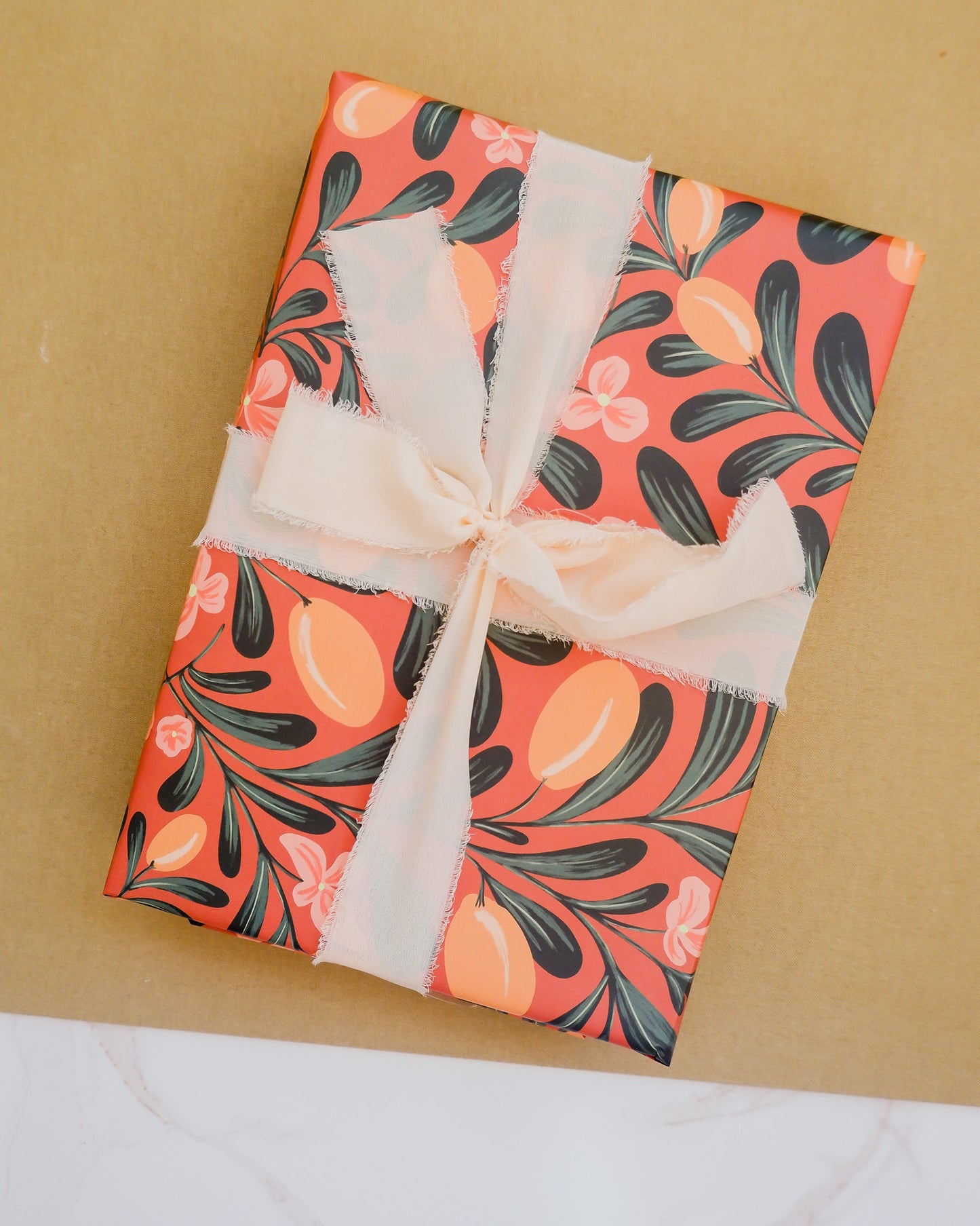 Orange Fruit and Dalmatian Spots Double Sided Gift Wrap | Set of Three Sheets