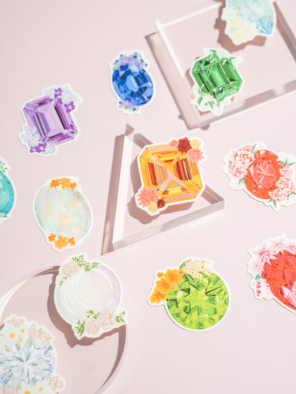 topaz gemstone birthstone floral sticker