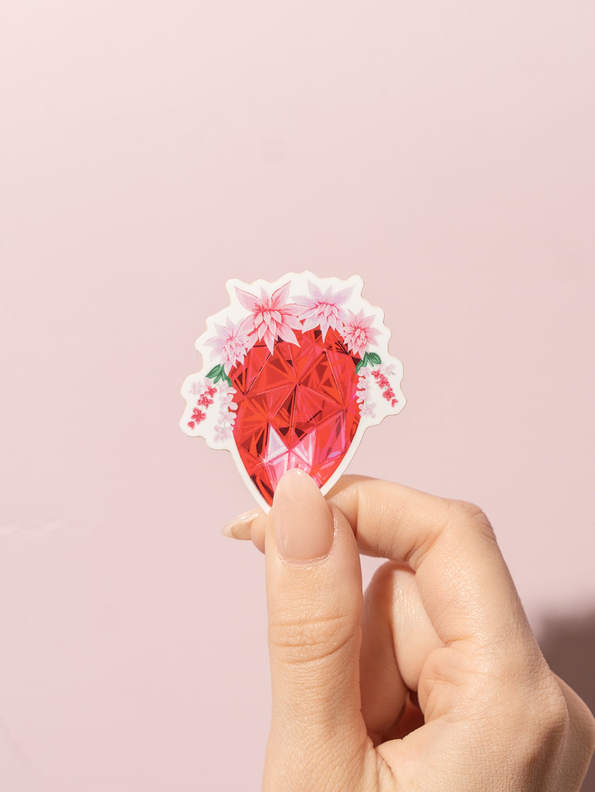 ruby gemstone birthstone floral sticker