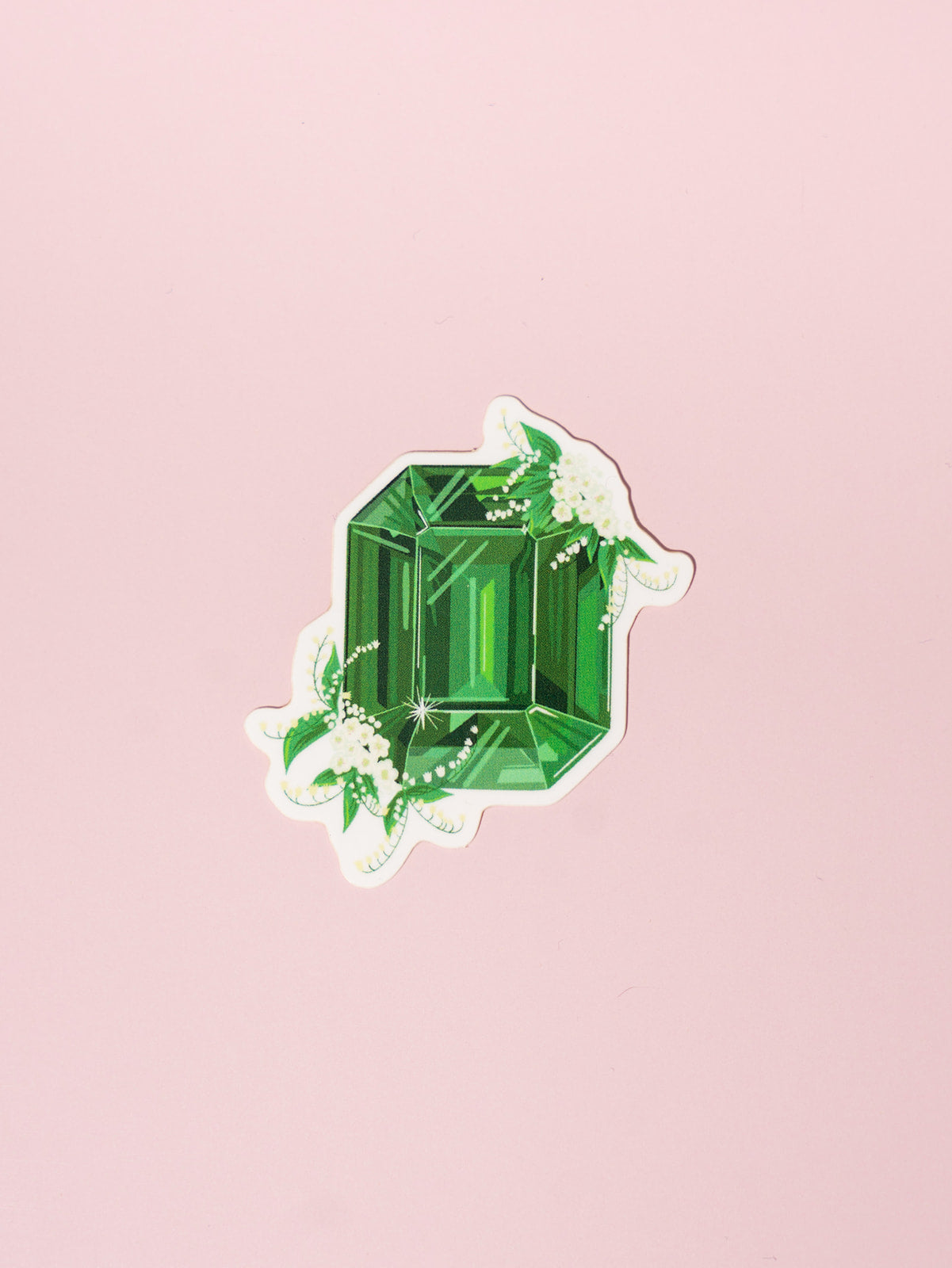 emerald gemstone birthstone floral sticker