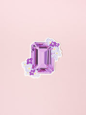 amethyst gemstone birthstone floral sticker