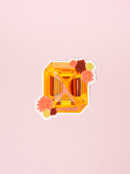 topaz gemstone birthstone floral sticker