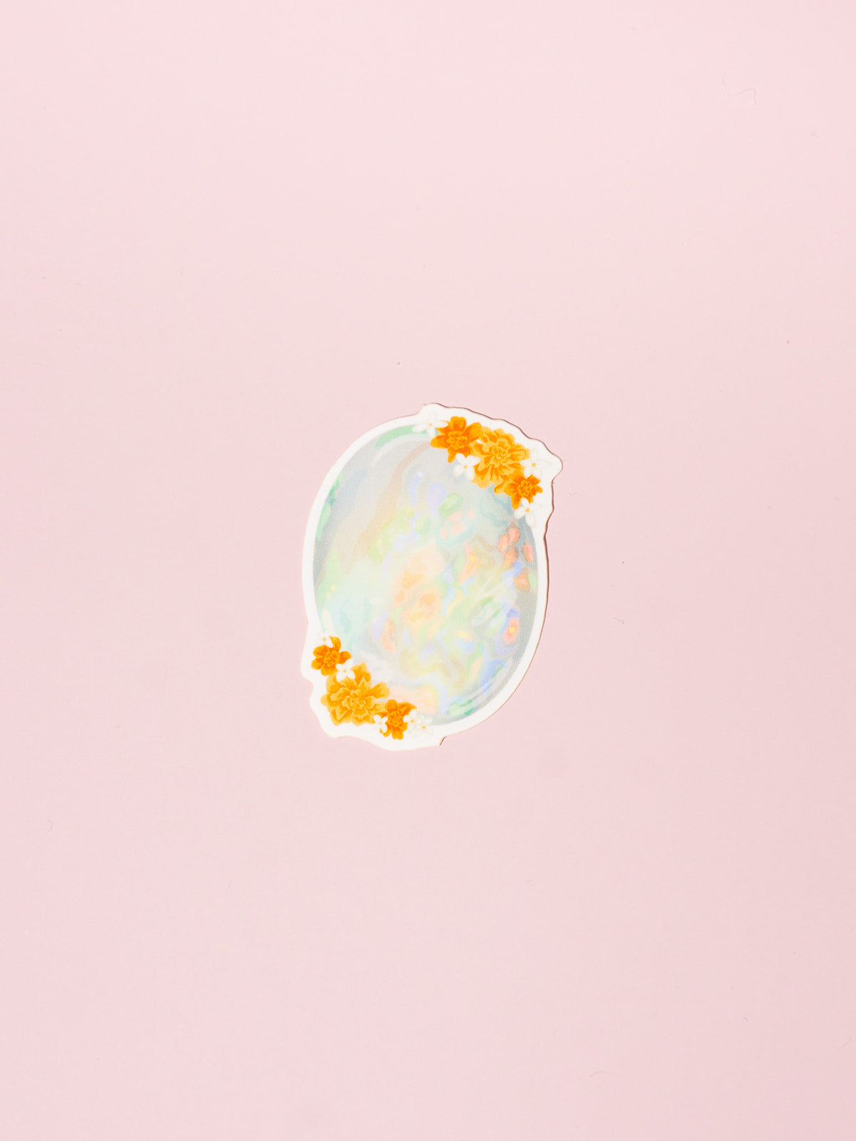 opal gemstone birthstone floral sticker