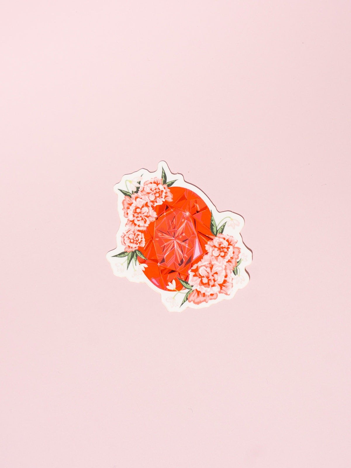 garnet gemstone birthstone floral sticker